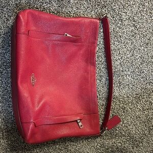 Coach Red Leather Shoulder Bag